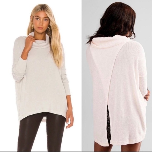 NWT Free People Juicy Shirt - Long Sleeve tunic cowl neck - Picture 3 of 9